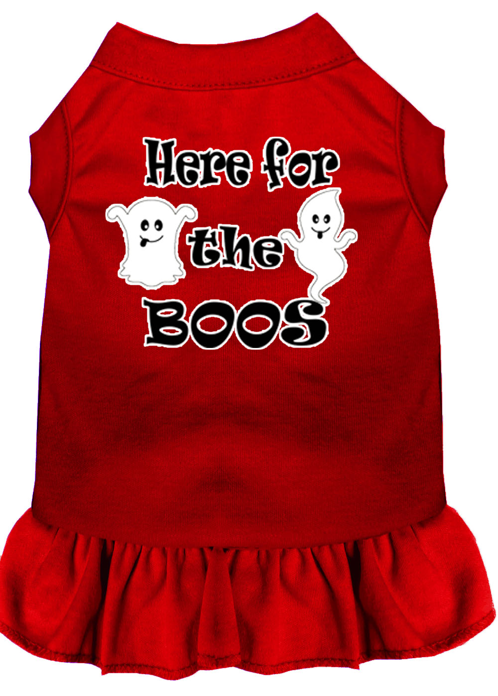 Here for the Boos Screen Print Dog Dress Red Lg